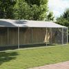 vidaXL Jaula para c&atilde;o com telhado/porta 8x2x2 m a&ccedil;o galvanizado cinza