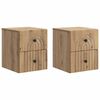 vidaXL Gabinete de Canto Montado na Parede 2 pcs Carvalho Arttisan