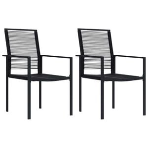 vidaXL Cadeiras de jardim 2 pcs vime de PVC preto
