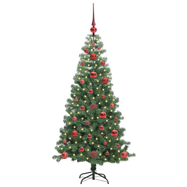 vidaXL &Aacute;rvore de Natal com 150 LEDs com suporte Verde 120 cm PVC