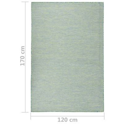 vidaXL Tapete de tecido plano para exterior 120x170 cm turquesa