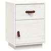 vidaXL Mesa de cabeceira 40x34x55 cm madeira de pinho maci&ccedil;a branco