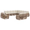 vidaXL Conjunto de Sof&aacute; de Jardim 13 pcs Bege e Branco Creme vime PE