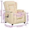 vidaXL Poltrona de massagens tecido cor creme