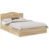 vidaXL Cama com Armazenamento com gaveta Carvalho Sonoma 150 x 200 cm