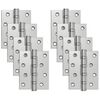 vidaXL Dobradi&ccedil;a 8 unid. 100 x 78 x 13 mm Prateado A&ccedil;o