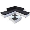 vidaXL 6 pcs conjunto lounge de jardim c/ almofad&otilde;es vime PE branco