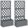 vidaXL Vasos/floreiras com treli&ccedil;a WPC 2 pcs 65x33x135 cm cinzento