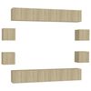 vidaXL 10 pcs conjunto m&oacute;veis TV derivados de madeira carvalho sonoma