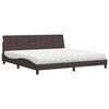 vidaXL Cama com colch&atilde;o Hanko 200x200 cm tecido castanho-escuro