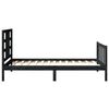 vidaXL Estrutura de cama com cabeceira 100x200 cm madeira maci&ccedil;a preto