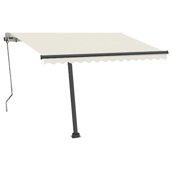 vidaXL Toldo autom&aacute;tico com LED e sensor de vento 300x250 cm creme