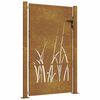 vidaXL Port&atilde;o de jardim 100x125 cm em a&ccedil;o corten com design de grama