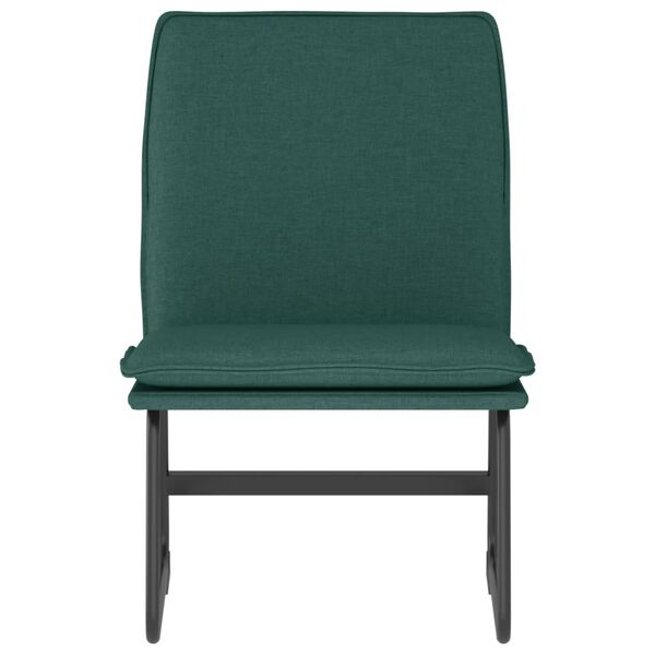 vidaXL Cadeira lounge 52x75x76 cm tecido verde-escuro