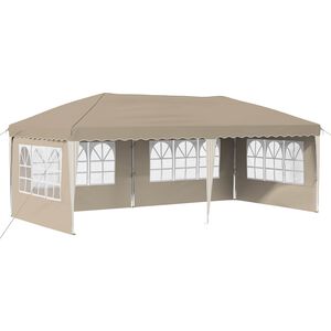 vidaXL Tenda de Festa Pop-up 574 x 289 x 245 cm Creme