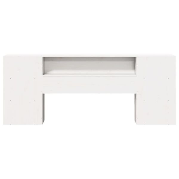 vidaXL Cabeceira com arruma&ccedil;&atilde;o 180 cm madeira de pinho maci&ccedil;a branco