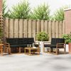 vidaXL Conjunto de Sof&aacute;s para Exterior 6 pcs Natural e Preto