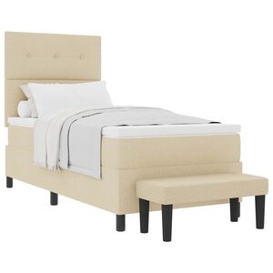 vidaXL Cama Box com cabeceira Creme 80 x 200 cm tecido