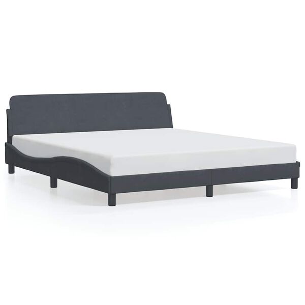 vidaXL Estrutura de cama Dover 180x200 cm veludo cinzento-escuro