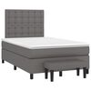 vidaXL Cama boxspring com colch&atilde;o 120x190 cm couro artificial cinzento