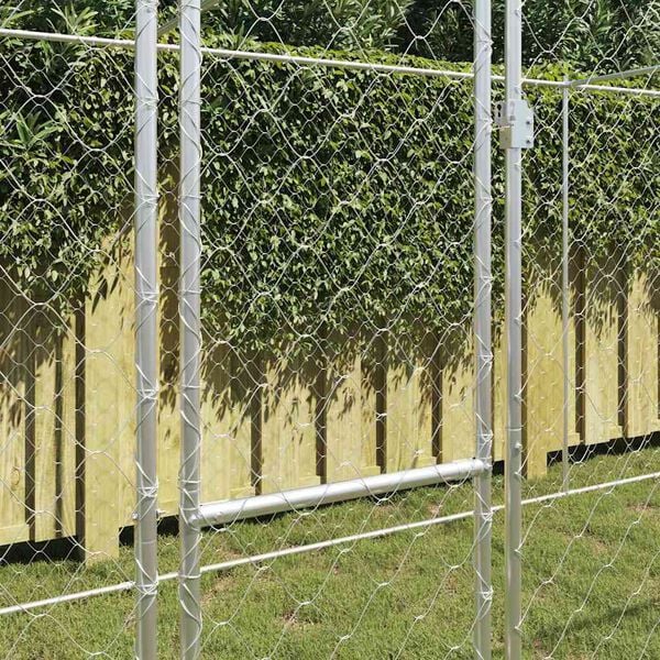 vidaXL Jaula para c&atilde;o Prateado 800 x 200 x 200 cm A&ccedil;o Galvanizado