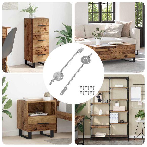 vidaXL Hinge de suporte de tampa 2 pcs Prateado 194 x 36 x 18 mm Ferro