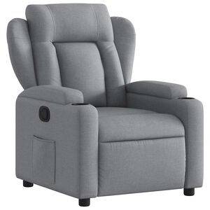 vidaXL Poltrona reclin&aacute;vel tecido cinzento-claro