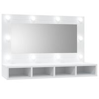 vidaXL Armário espelhado com luzes LED 90x31,5x62 cm branco