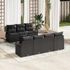 vidaXL Conjunto de Sof&aacute; de Jardim 8 pcs Preto Rattan e A&ccedil;o e Vidro