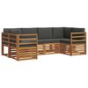 vidaXL Conjunto de Sof&aacute;s para Exterior 6 unid. Natural e Antracite