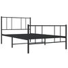 vidaXL Estrutura de cama com cabeceira e p&eacute;s 107x203 cm metal preto