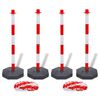 vidaXL Conjunto de 4 postes e 2 correntes de pl&aacute;stico com 10 m cada