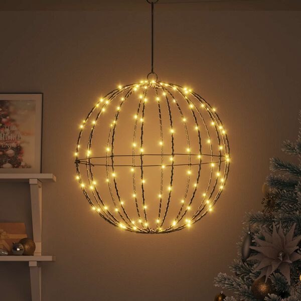 vidaXL Bola com 160 LEDs Branco quente 50,5 x 50,5 x 52 cm Metal