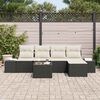 vidaXL Conjunto de Sof&aacute; de Jardim com almofada 6 pcs Preto vime PE