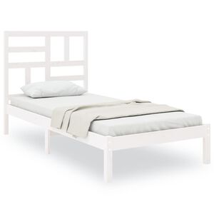 vidaXL Estrutura de cama 100x200 cm madeira maci&ccedil;a branco