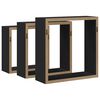 vidaXL Prateleiras de parede em forma de cubo 3 pcs MDF preto