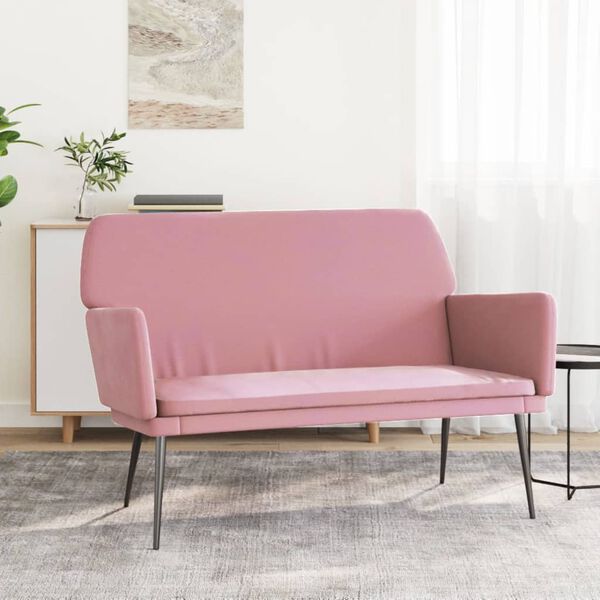 vidaXL Banco 108x79x79 cm veludo rosa