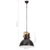 vidaXL Candeeiro suspenso industrial redondo 25 W 40 cm E27 preto