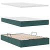 vidaXL Cama com arruma&ccedil;&atilde;o e colch&atilde;o Verde Escuro 120 x 200 cm Veludo