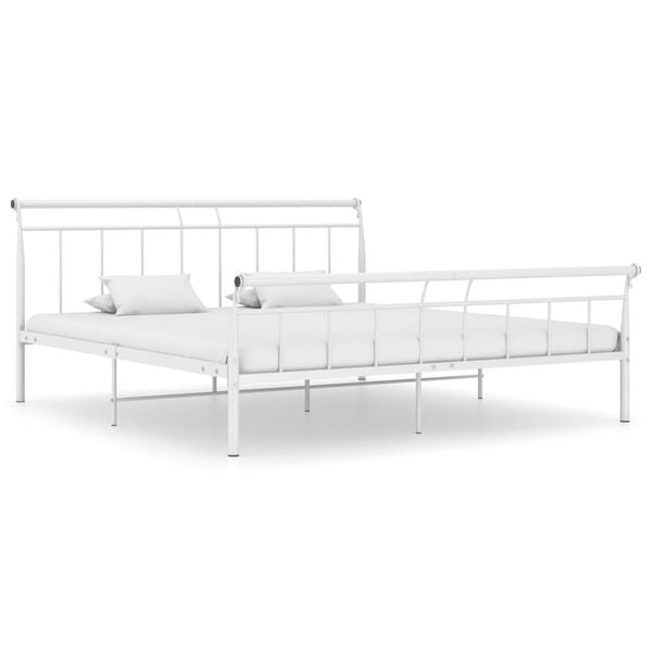 vidaXL Estrutura de cama 160x200 cm metal branco