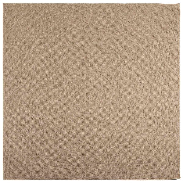 vidaXL Tapetes de &aacute;rea Moir&eacute; HUARTE Natural 240 x 240 cm Poli&eacute;ster