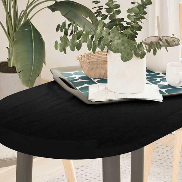 vidaXL Tampo de mesa 80x40x4 cm carvalho maci&ccedil;a oval castanho-escuro