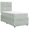vidaXL Cama box spring com colch&atilde;o Cinzento-claro Individual Veludo