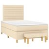 vidaXL Cama boxspring com colch&atilde;o 120x190 cm tecido cor creme