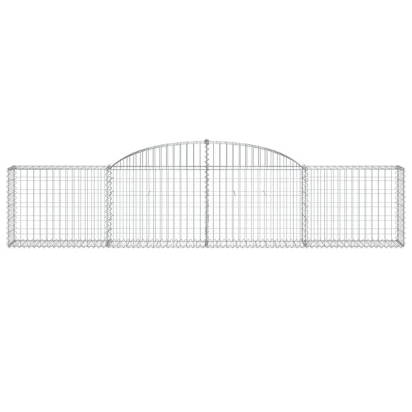 vidaXL Cestos gabião arqueados 15pcs 300x30x60/80 cm ferro galvanizado