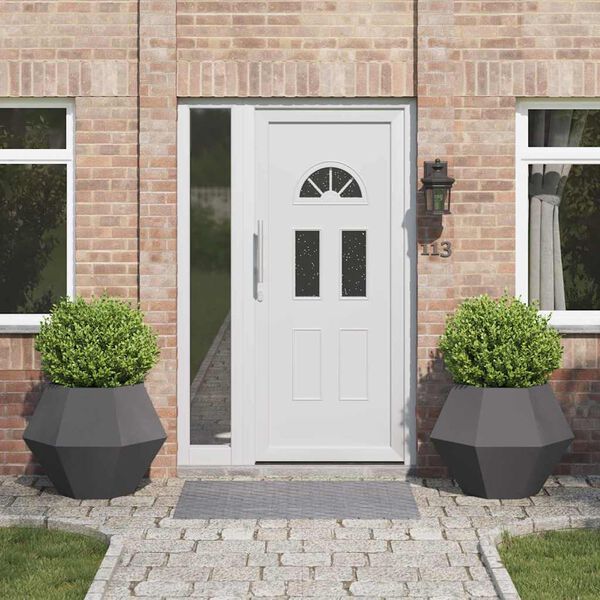 vidaXL Floreira 2 pcs Preto 75 x 75 x 60 cm A&ccedil;o