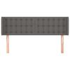 vidaXL Cabeceira de cama c/ abas couro artificial 147x16x78/88cm cinza