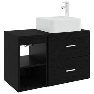 vidaXL Conjunto de M&oacute;veis para Banheiro 2 unid. Carvalho Preto