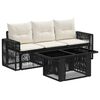 vidaXL Conjunto de Sof&aacute; de Jardim 4 unid. Preto e Branco Creme vime PE