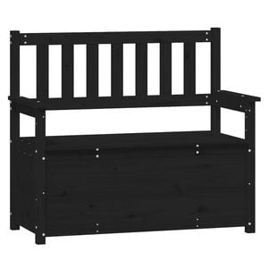 vidaXL Banco 112,5x51,5x96,5 cm madeira de pinho maci&ccedil;a preto